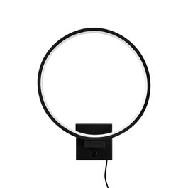 Opviq Halka - 13309 Lámpara de Pared Negra de Metal con LED